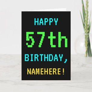 Carte Amusant Vintage/Retro Jeu vidéo Look 57e anniversa