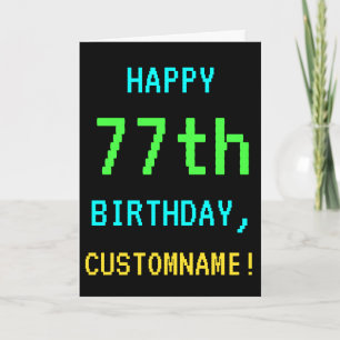 Carte Amusant Vintage/Retro jeu vidéo Look 77e anniversa