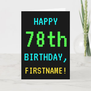 Carte Amusant Vintage/Retro jeu vidéo Look 78e anniversa