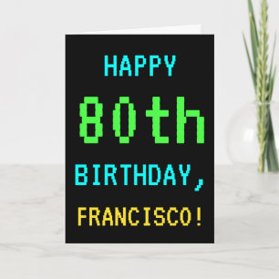 Carte Amusant Vintage/Retro jeu vidéo Look 80e anniversa