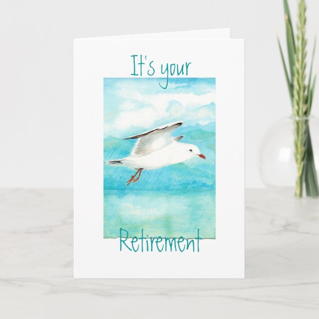 Carte Amusant Votre Retraite Mouette - Oiseau (Devant)