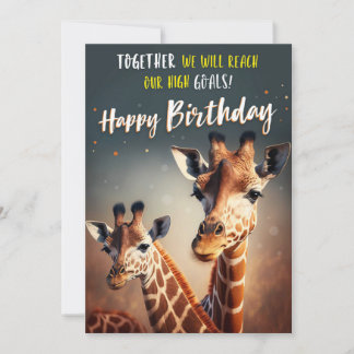 Carte Amusante Anniversaire Avec Deux Giraffes