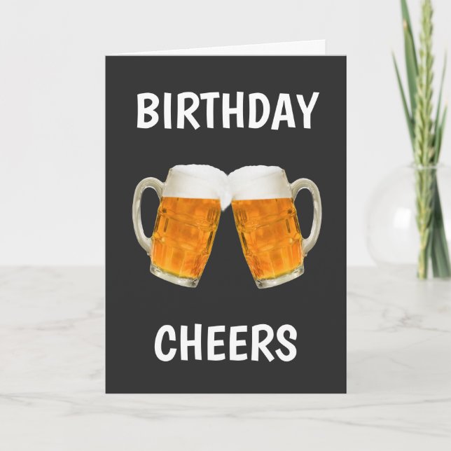Carte Amusante bière brille anniversaire (Devant)