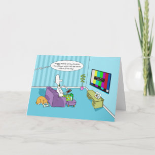 Carte Amusante bouillon de fête des pères avec télécomma