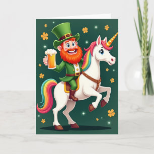 Carte amusante de licorne rayée