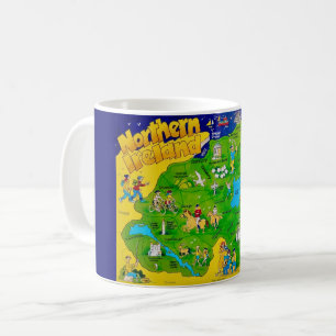 Carte amusante de l'Irlande du Nord sur un mug car
