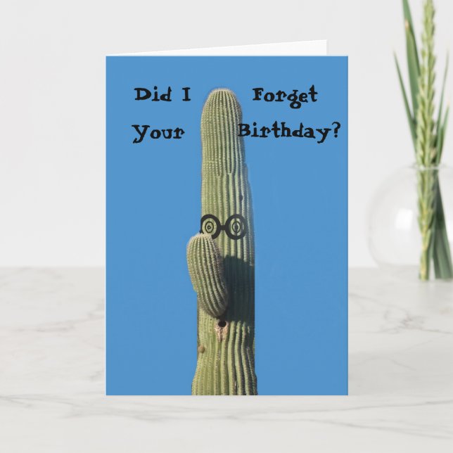 Carte Amusante fête d'anniversaire tardive (Devant)