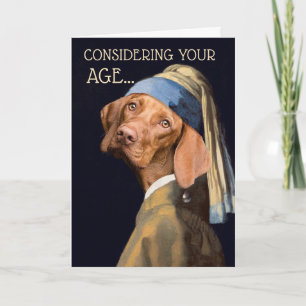 Carte Amusante fille de chien d'anniversaire avec un Hum