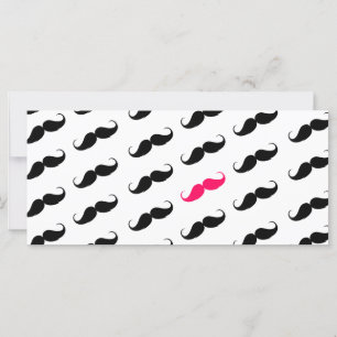 Carte Amusante Fille Rose Et Noir Motif Mustache