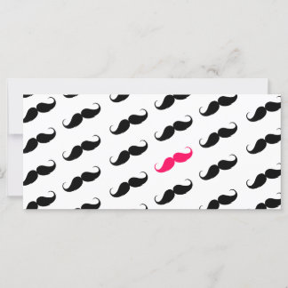 Carte Amusante Fille Rose Et Noir Motif Mustache