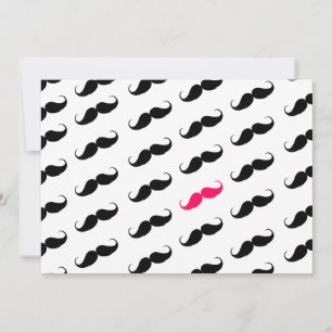 Carte Amusante Fille Rose Et Noir Motif Mustache