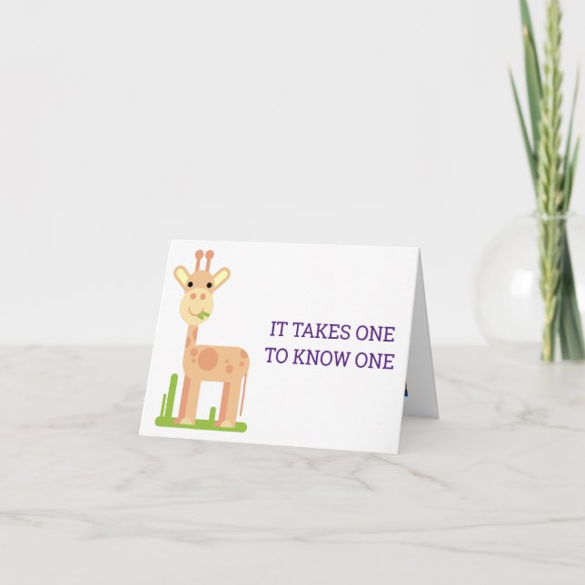 Carte Amusante Mignonne Giraffe Enfants Fille Garçon Aim (Devant)