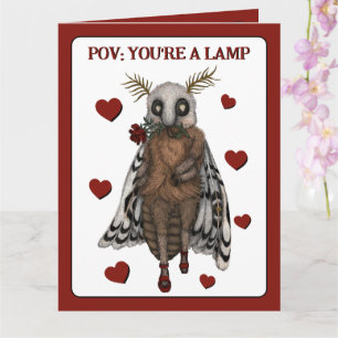 Carte Amusante Mousse romantique rouge à un Anniversaire