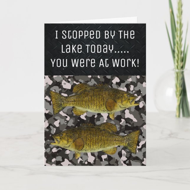 Carte Amusante Petite-Mare Basse Pêche Lac Angler Annive (Devant)