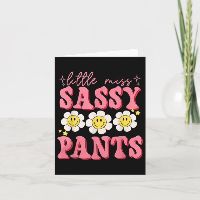 Carte Amusante Petite Miss Pantalon Sy Retour À L'École  (Devant)