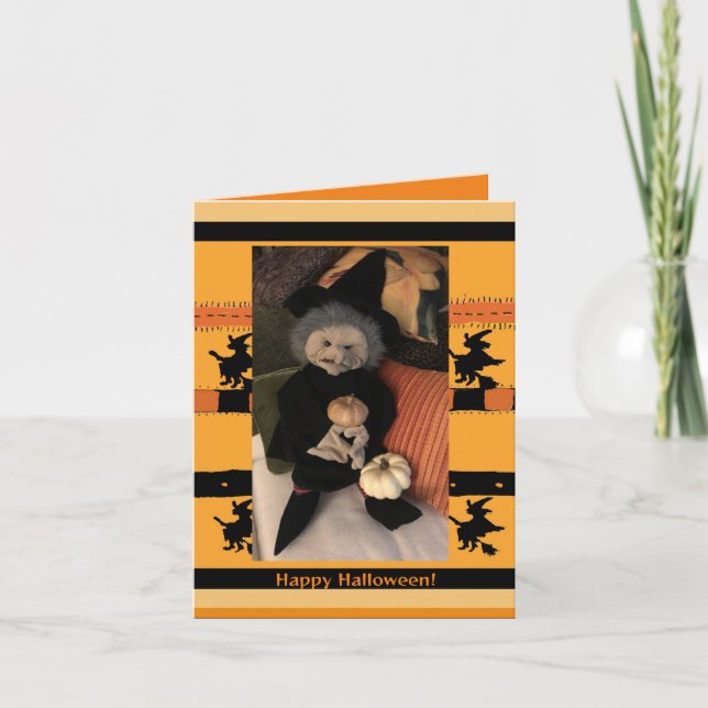 Carte Amusante sorcière grand-mère d'Halloween (Devant)