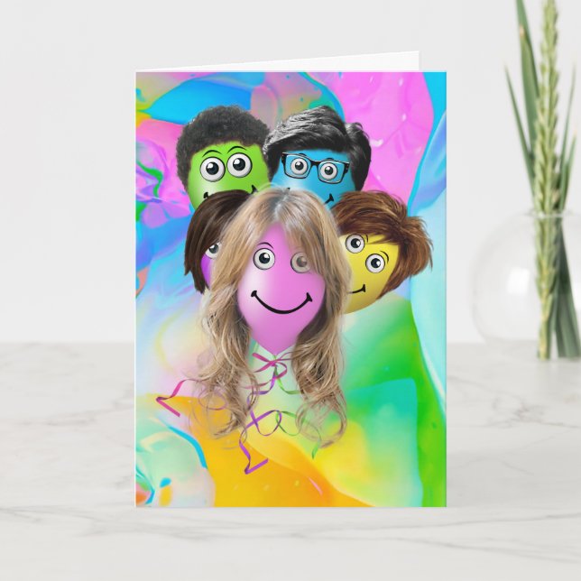 Carte Amusants gens Anniversaire Balloons (Devant)