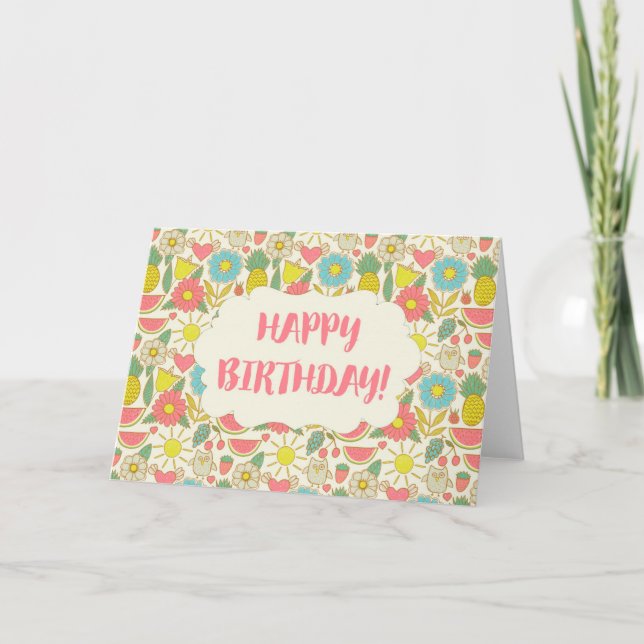 Carte Amusement au soleil Joyeux anniversaire (Devant)