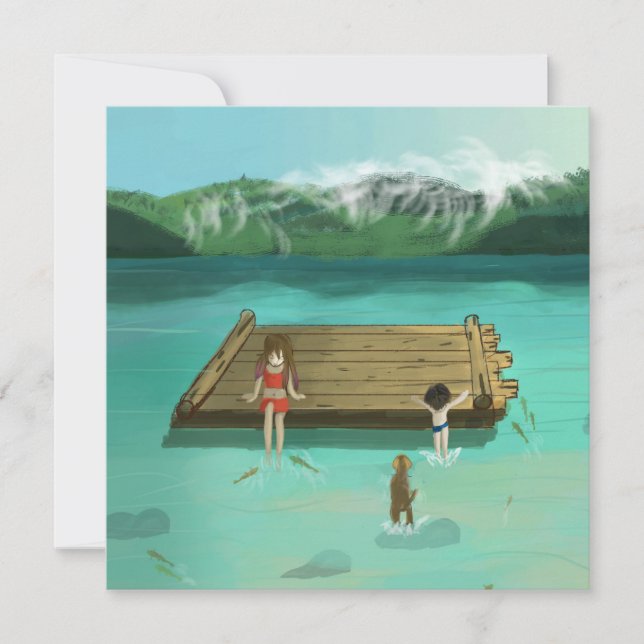 Carte Amusement d'été au lac (Devant)
