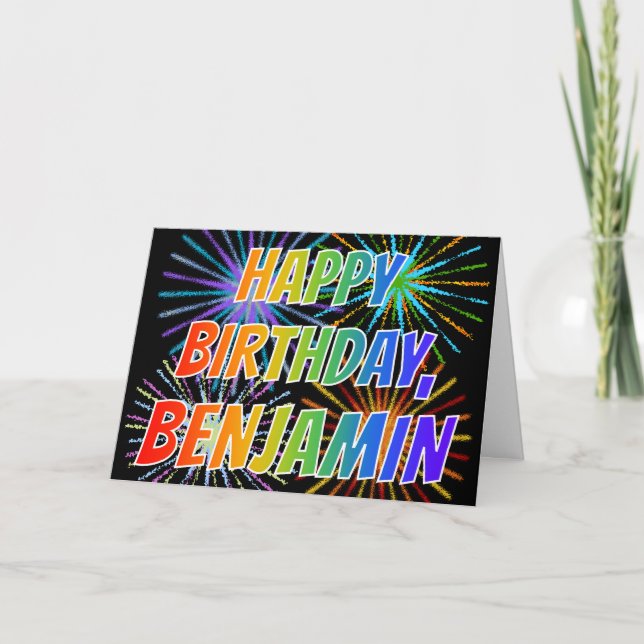 Carte Amusement "JOYEUX ANNIVERSAIRE " de "BENJAMIN" de (Devant)