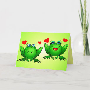 Carte Amusez-vous un jour de Hoppy amusant Cartoon Frogs