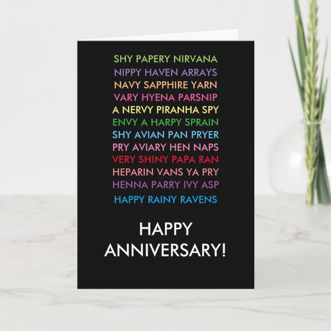 Carte Anagramme Anniversaire (Devant)