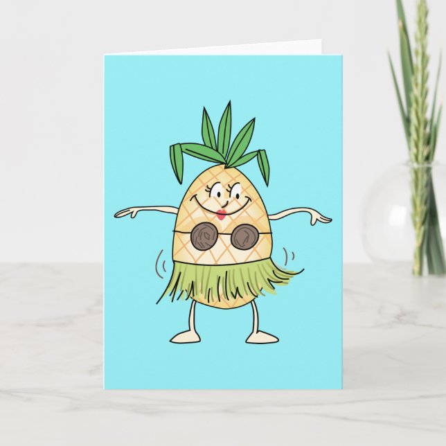 Carte Ananas dansant de Hula (Devant)