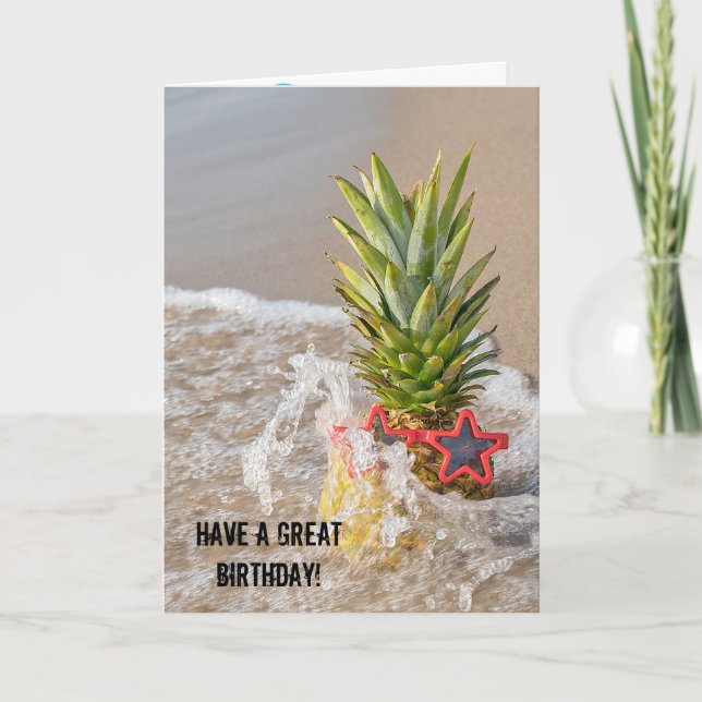 Carte ananas de bord en vague (Devant)
