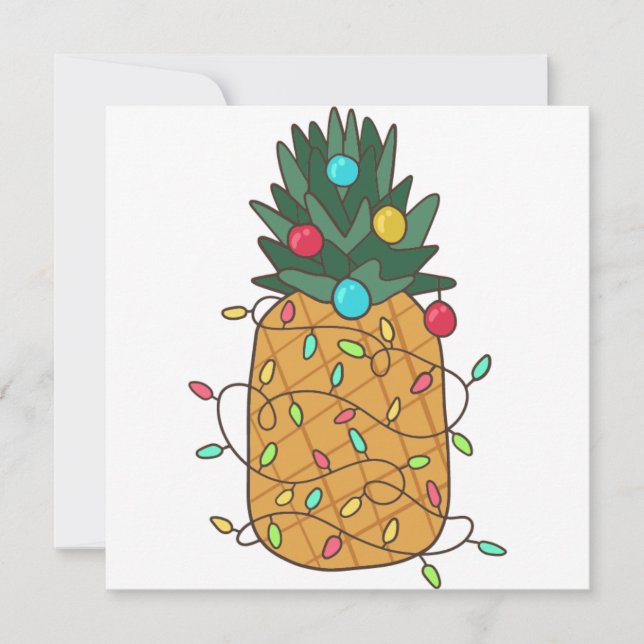 Carte Ananas de Noël tropical (Devant)