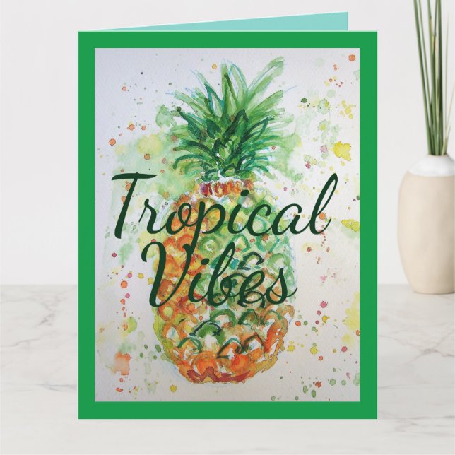 Carte Ananas Fruit Alimentation Ambiance Tropicale Orang (Devant)