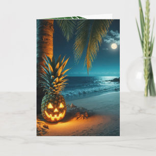 Carte Ananas Halloween Sur Une Plage