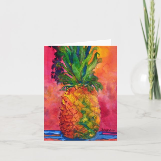 Carte Ananas rose chaud (Devant)