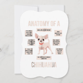 Carte anatomie d'un chihuahua  cadeau drôle de chiot