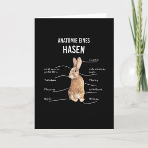 Carte Anatomie d'un lièvre Lapin Bunny Lapin
