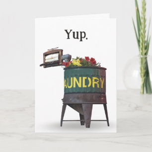 Carte Ancien bain à linge Anniversaire Humour