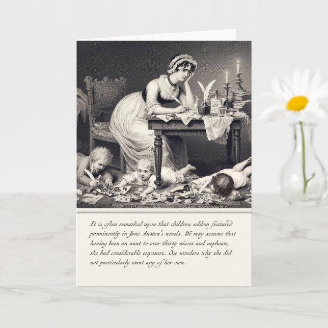 Carte Ancien graving amusant de Jane Austen Card (Petite plante)