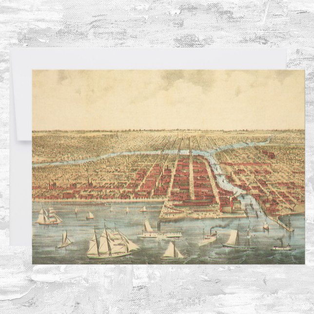 Carte ancienne de Chicago, invitation de LaSalle S (Créateur téléchargé)