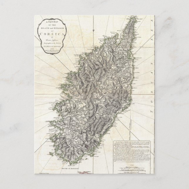 Carte ancienne de Corse (1794) (Devant)