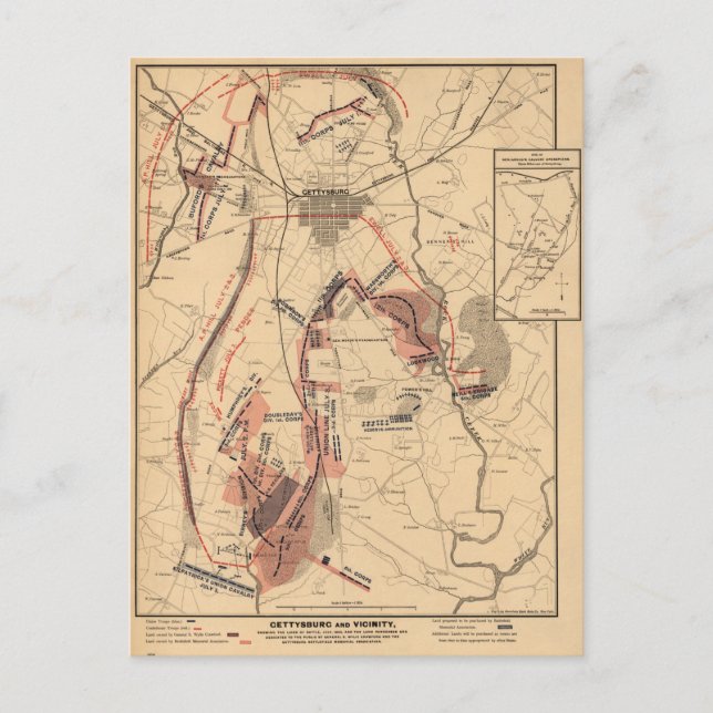 Carte ancienne de Gettysburg et ses environs, juil (Devant)
