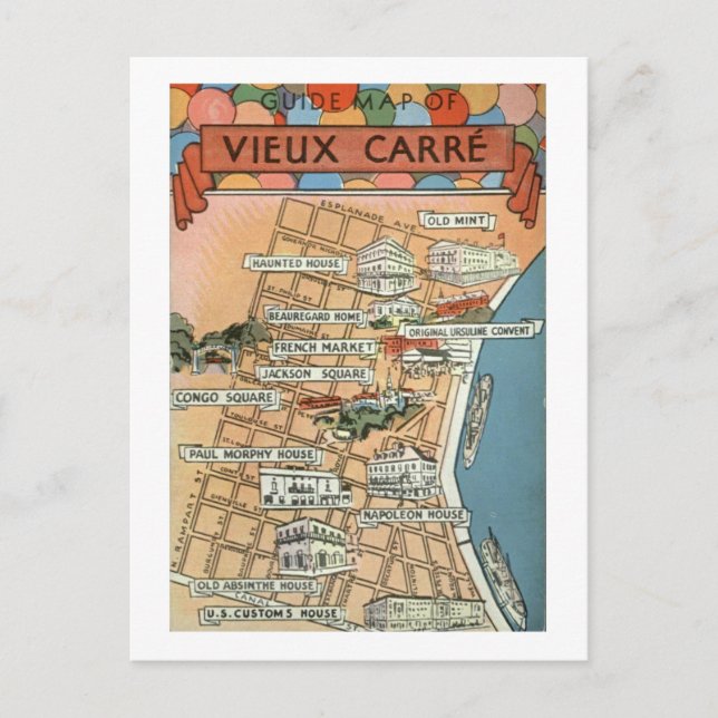 Carte ancienne de La Nouvelle-Orléans  (Devant)