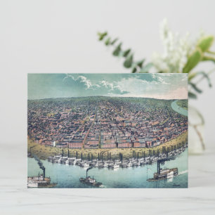 Carte ancienne de Saint-Louis Missouri Rivière Mis
