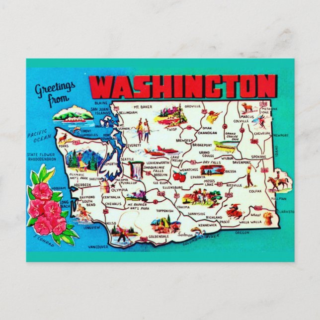 Carte ancienne de Washington (Devant)