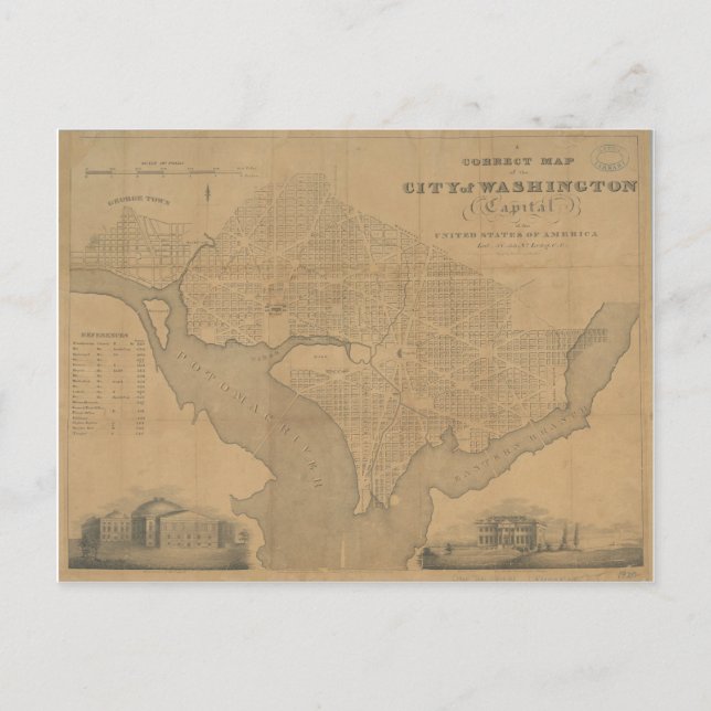 Carte ancienne de Washington DC de 1820 (Devant)
