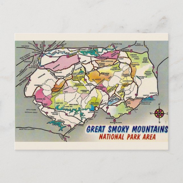 Carte ancienne des Great Smoky Mtns. (Devant)