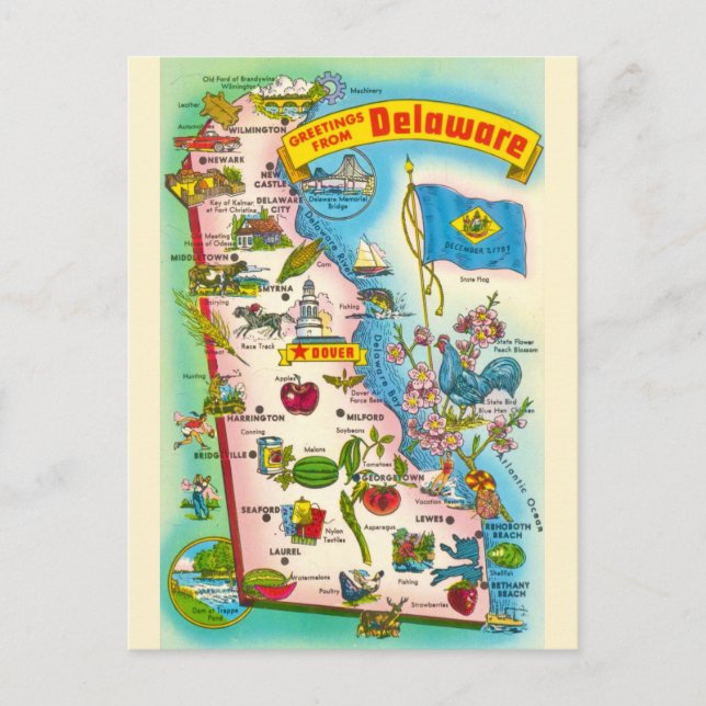 Carte ancienne du Delaware  (Devant)