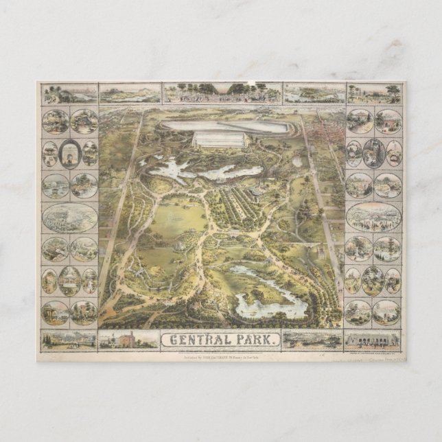 Carte ancienne du parc Central de New York, 1863 (Devant)
