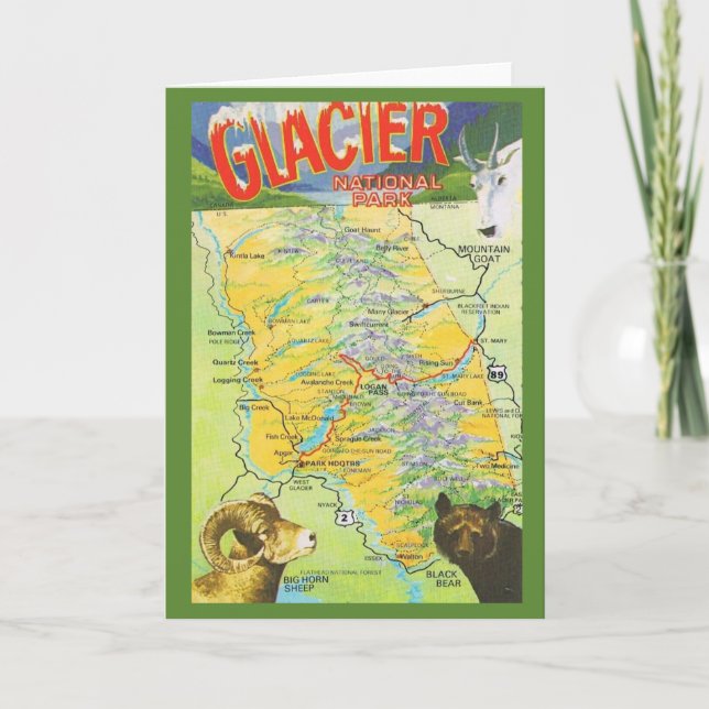 Carte ancienne du parc national de Glacier (Devant)