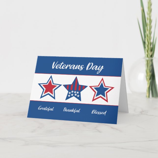 Carte Anciens Combattants Jour des étoiles patriotiques  (Devant)