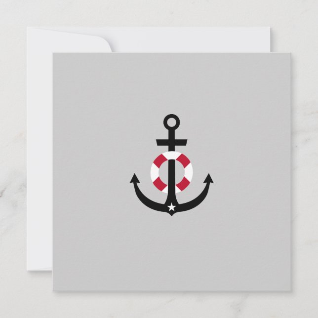 Carte Ancre avec ceinture de sauvetage (Devant)