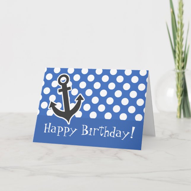 Carte Ancre ; Cerulean Blue Pois (Devant)